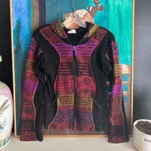 Ark Imports Bohemian Patchwork Bomber Jacket Small